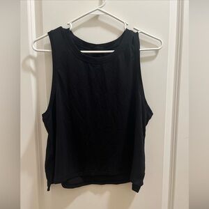 Lululemon Train To Be Tank Top Shirt Tee Black  Side Slit Muscle Seamless Mesh